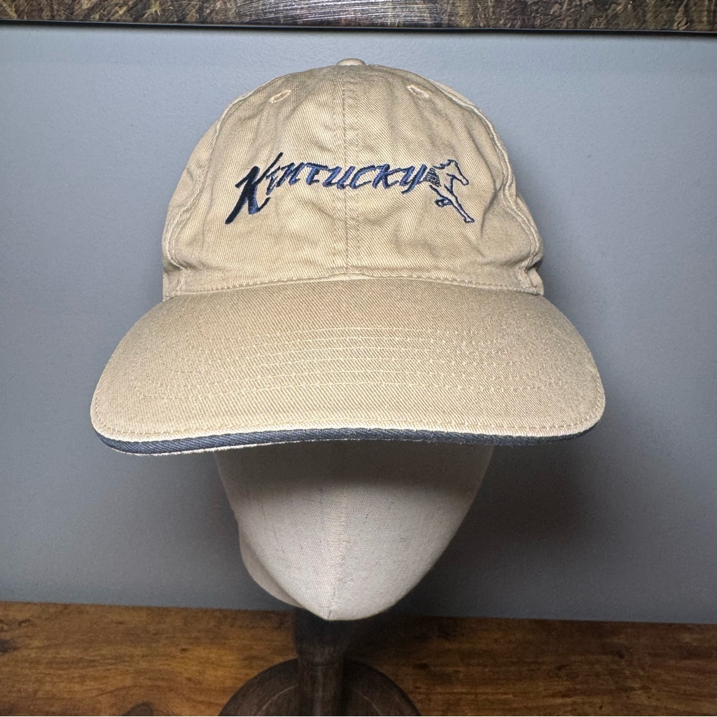 Kentucky Horse Script Strapback Hat Khaki Adjustable Equestrian